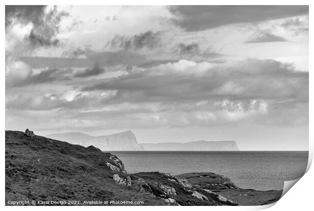 Scalpay View to Cliffs on Skye, Scotland Print by Kasia Design
