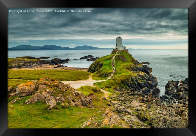 Twr Mawr lighthouse Anglesey Framed Print by Adrian Evans
