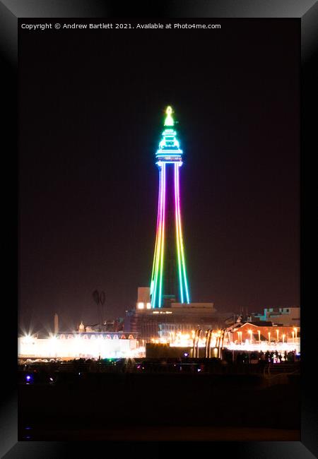 Blackpool Tower at night Framed Print by Andrew Bartlett
