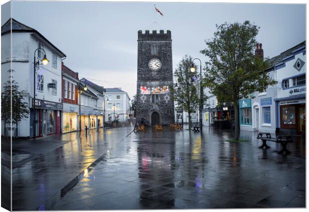 Newton Abbot Clock tower Canvas Print by Maggie McCall