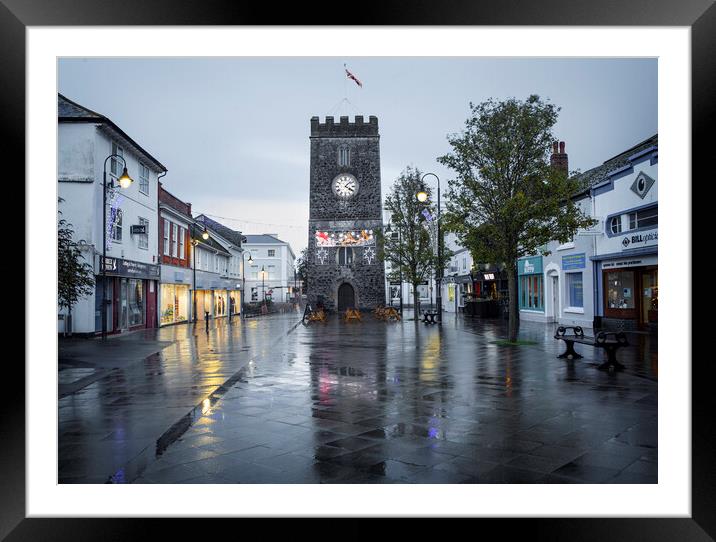 Newton Abbot Clock tower Framed Mounted Print by Maggie McCall