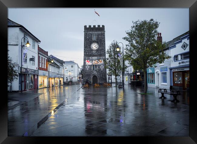 Newton Abbot Clock tower Framed Print by Maggie McCall