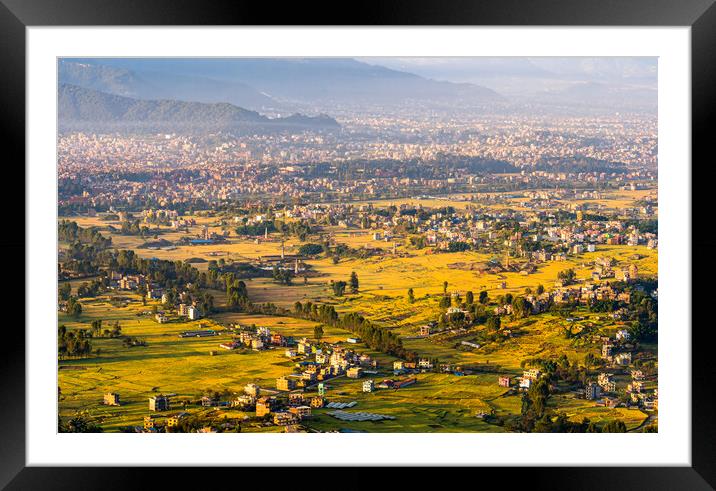 beautiful landscape view of paddy farmland Framed Mounted Print by Ambir Tolang
