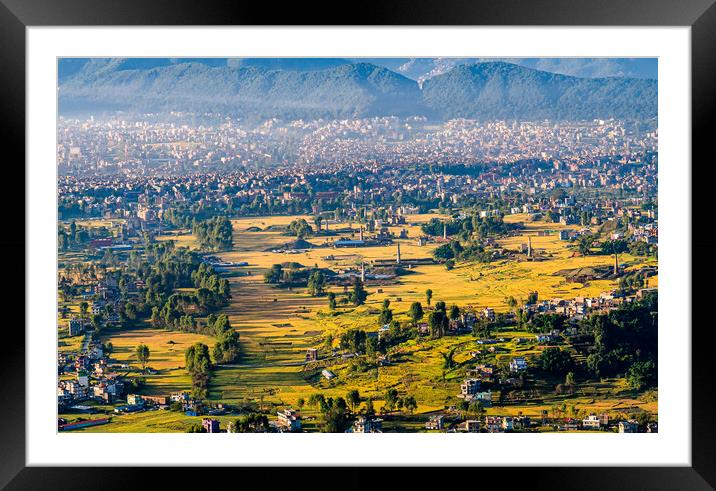 beautiful landscape view of paddy farmland Framed Mounted Print by Ambir Tolang
