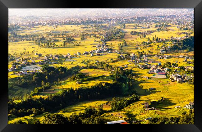 beautiful landscape view of paddy farmland Framed Print by Ambir Tolang
