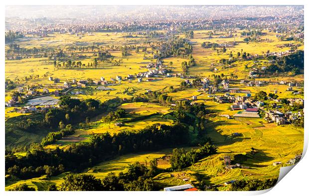 beautiful landscape view of paddy farmland Print by Ambir Tolang