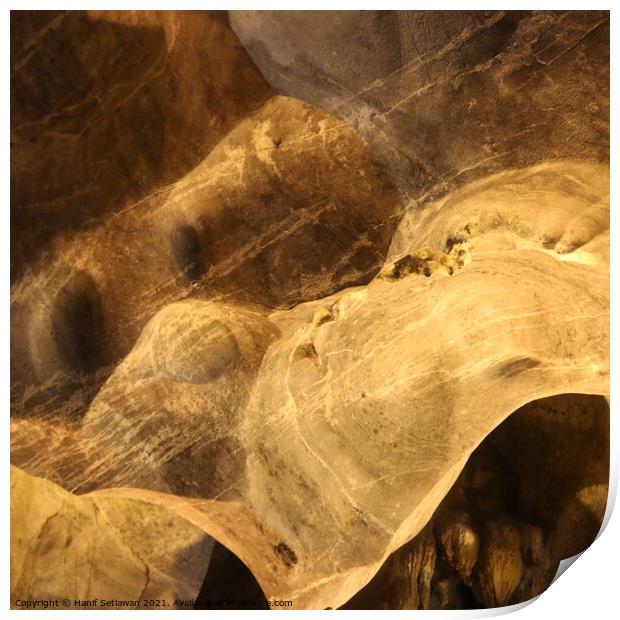 Squared abstract shapes of dog snout on cave wall Print by Hanif Setiawan