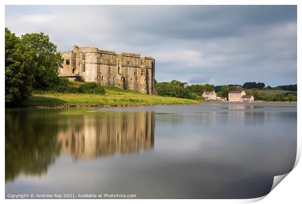 Morning at Carew Castle Print by Andrew Ray