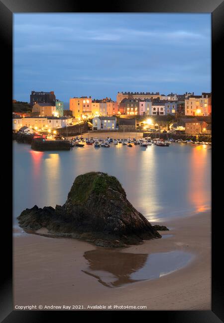 Tenby Twilight Framed Print by Andrew Ray