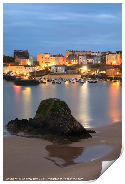Tenby Twilight Print by Andrew Ray