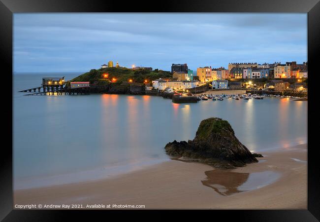 Twilight at Tenby Framed Print by Andrew Ray