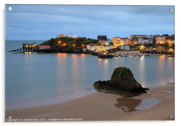 Twilight at Tenby Acrylic by Andrew Ray