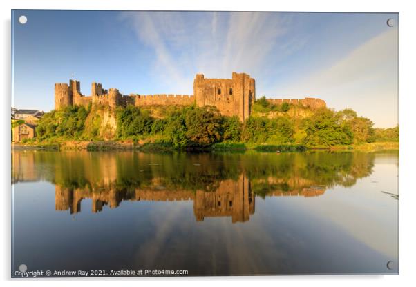 Castle reflections (Pembroke) Acrylic by Andrew Ray