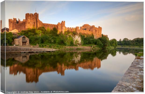 First light on Pembroke Castle Canvas Print by Andrew Ray