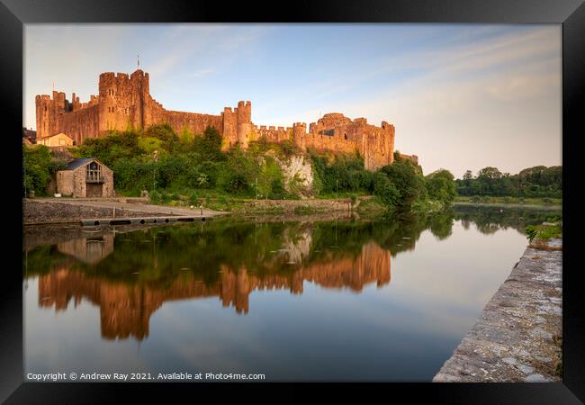 First light on Pembroke Castle Framed Print by Andrew Ray