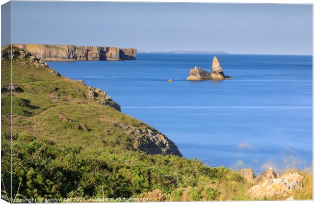 Church Rock view (Broad Haven) Canvas Print by Andrew Ray
