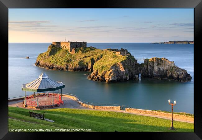 Above the bandstand (Tenby)  Framed Print by Andrew Ray