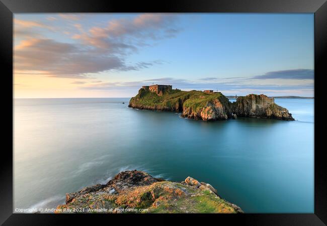 St Catherines Island at sunrise (Tenby)  Framed Print by Andrew Ray