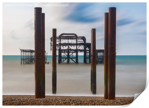 Brighton, West Pier long exposure  Print by Adrian Rowley