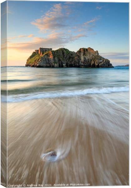 Towards St Catherine's Island (Tenby) Canvas Print by Andrew Ray