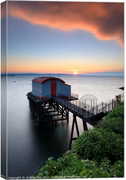 Old Lifeboat Station at sunrise (Tenby) Canvas Print by Andrew Ray