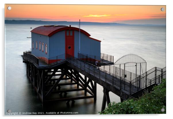 RNLI Station at sunrise (Tenby) Acrylic by Andrew Ray