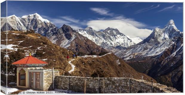 Majestic Panoramic of Mt Everest Canvas Print by Steven Nokes