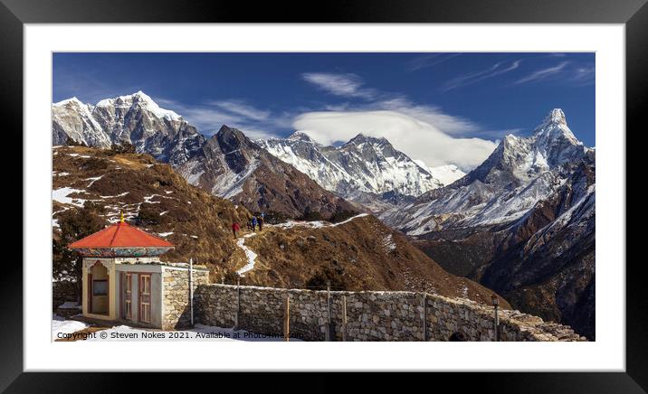 Majestic Panoramic of Mt Everest Framed Mounted Print by Steven Nokes