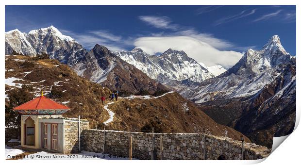 Majestic Panoramic of Mt Everest Print by Steven Nokes