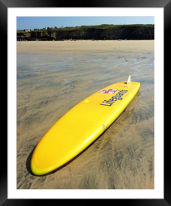 RNLI Surfing Lifeguards Gwithian Framed Mounted Print by Nic Christie