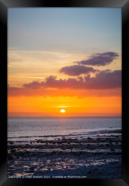 Sunset Across the Bristol Channel Framed Print by Heidi Stewart