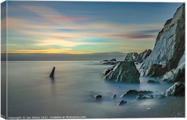 Breathtaking Sunset over Rocky Seascapes Canvas Print by Ian Stone