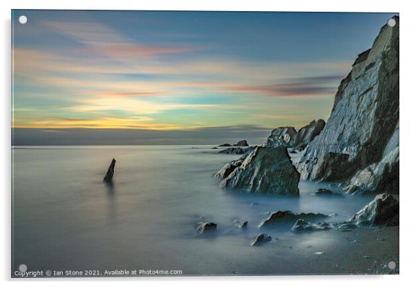 Breathtaking Sunset over Rocky Seascapes Acrylic by Ian Stone