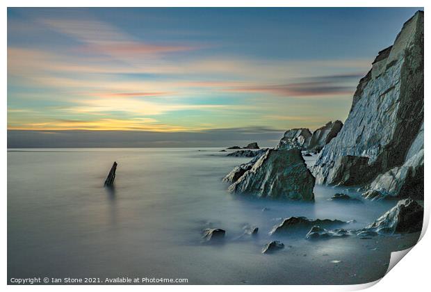 Breathtaking Sunset over Rocky Seascapes Print by Ian Stone