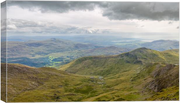 Snowdon - view to the south. Canvas Print by Mark Godden