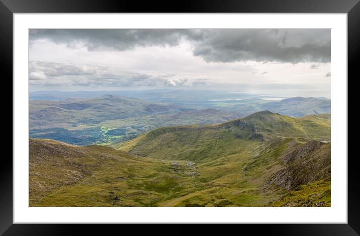 Snowdon - view to the south. Framed Mounted Print by Mark Godden