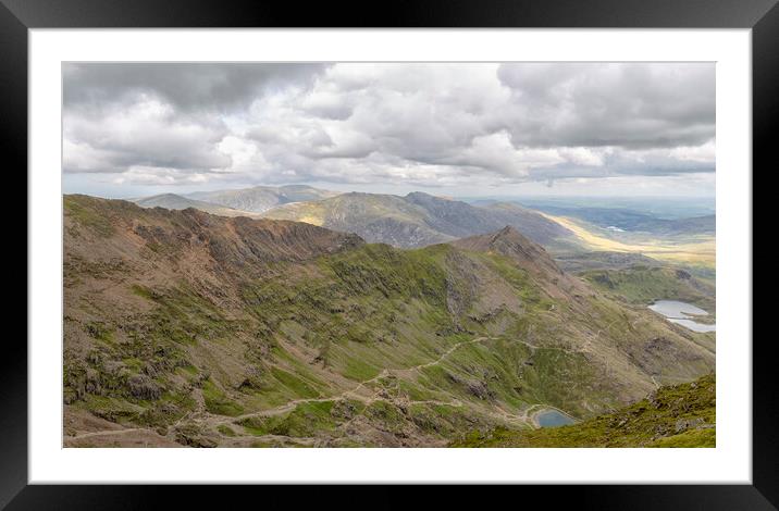Snowdon - view to the south east Framed Mounted Print by Mark Godden