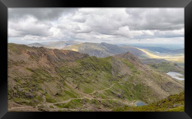 Snowdon - view to the south east Framed Print by Mark Godden
