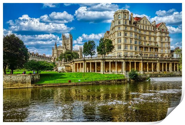 A Serene Vantage Point of Bath's Landmarks Print by Roger Mechan