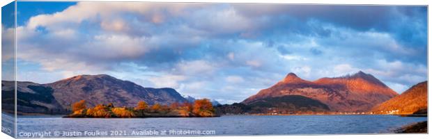 Loch Leven and the Pap of Glencoe, Scotland Canvas Print by Justin Foulkes