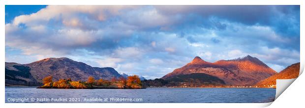 Loch Leven and the Pap of Glencoe, Scotland Print by Justin Foulkes