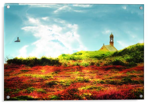 France Brittany Saint_They chapel, Pointe du raz Acrylic by Donatella Piccone