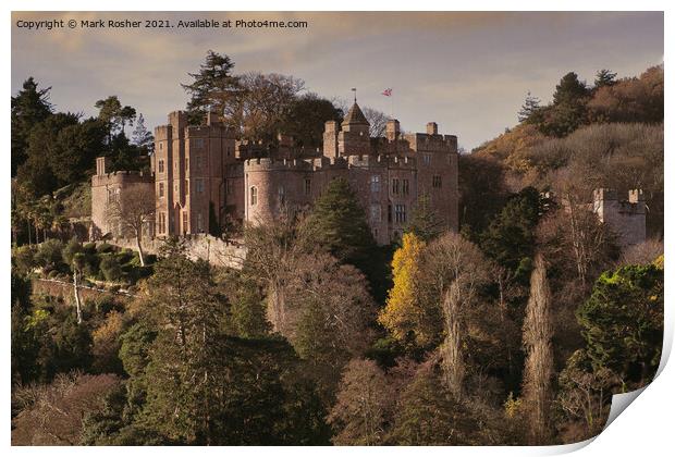 Dunster Castle in Autumn Sunlight Print by Mark Rosher