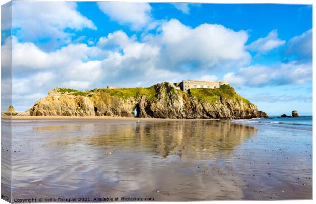 St Catherine's Island, Tenby, South West Wales Canvas Print by Keith Douglas