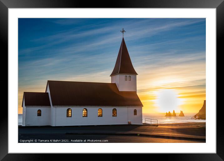 Reyniskirkja Church, Vik, Iceland Framed Mounted Print by Tamara Al Bahri