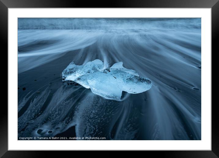 Diamond Beach Iceberg, Iceland Framed Mounted Print by Tamara Al Bahri