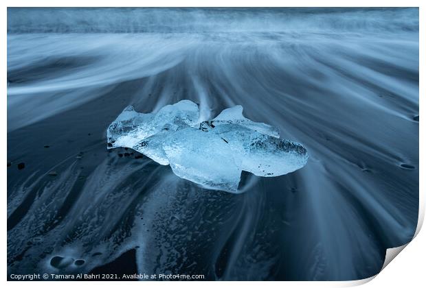 Diamond Beach Iceberg, Iceland Print by Tamara Al Bahri