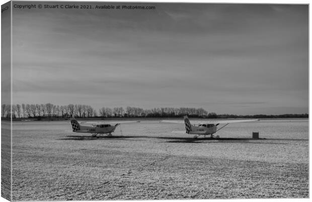 Winter snow at Goodwood Canvas Print by Stuart C Clarke