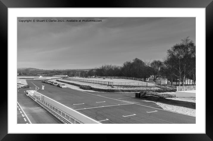 Winter snow at Goodwood Framed Mounted Print by Stuart C Clarke