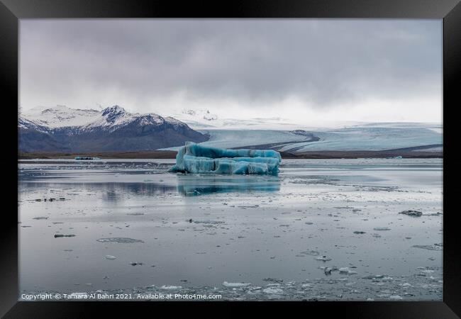  Iceberg on Jökulsárlón Glacier Lagoon, Iceland Framed Print by Tamara Al Bahri